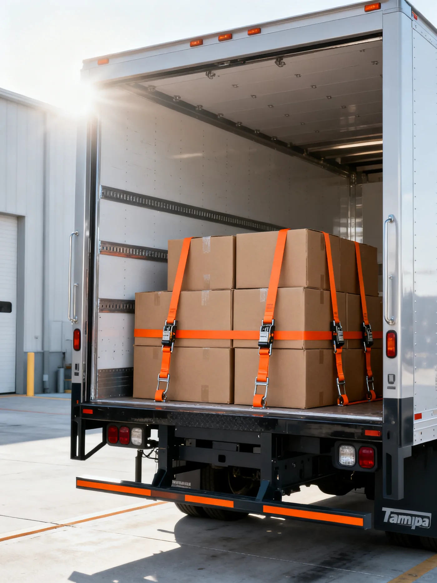 Spotless ATLAS truck at a bright Tampa loading dock