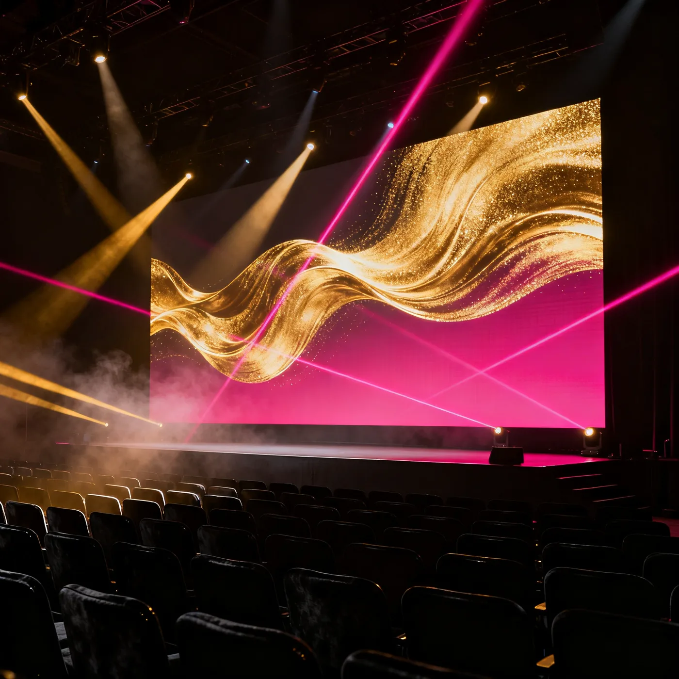 Lanzamiento corporativo con pantalla LED